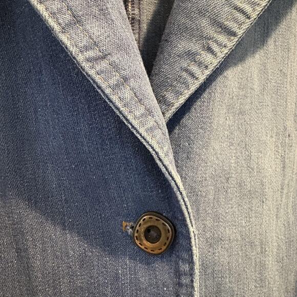 True Vintage Sears Denim Jacket Women M Chore Workwear Chambray Blazer‎ 70s 80s - Picture 6 of 13